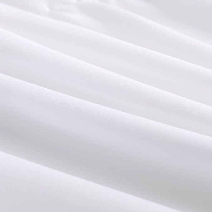 TSUTOMI Bed Skirt Queen Size Ruffled Bed Skirt with Split Corners, 18 Inch Drop Dust Ruffle Bed Skirts with Platform, Gathered Style, 100% Microfiber, White