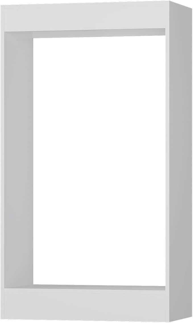 Double Hanging Closet Unit, Modular Wood Closet System Organizer with Storage, White, 19.5"W
