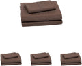 Amazon Basics Lightweight Super Soft Easy Care Microfiber 3-Piece Bed Sheet Set with 14-Inch Deep Pockets, Twin XL, Solid, Chocolate (Pack of 4)