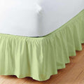 Sage Solid Ruffled Bed Skirt Full-XL-18 Inch Drop Split Corner, Microfiber Bedskirt with Platform Three Sided Coverage