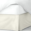 Pleated Bed Skirt King Size, 14" Drop with Platform Design for Secure Fit, Split Corners, Wrinkle-Resistant Microfiber for Modern Stylish Look, Tailored Bedding for Hotel Luxury - Ivory