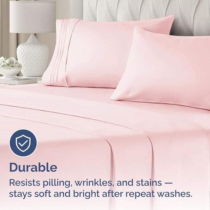 King Pillow Cases Set of 2 - Ultra Soft Hotel Quality Pillowcase Covers - Comfy, Cozy & Wrinkle Free - Shrinkage, Stain & Fade Resistant - Machine Washable Pillow Protectors - 2 Piece Set - Baby Pink