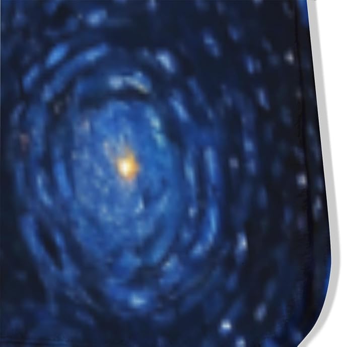 Machine Washable 3' x 5' Oil Painting-Style Area Rug, Bule Floor mat, Suitable for bedrooms, Girls' Room Bedside, Living Room, Dining Room, Office, Non-Slip Low-Pile Stars and Swirls Carpet