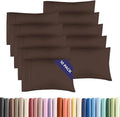 King Pillow Cases Set of 10 - Ultra Soft Hotel Quality Pillowcase Covers - Comfy & Wrinkle Free - Shrink, Stain and Fade Resistant - Easy-Care, Machine Washable Pillow Protectors - 10 Pcs Set - Brown