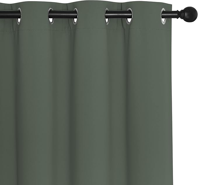 NICETOWN Bedroom Curtain Room Darkening Drapery 102 inches Length - Home Fashion Thermal Insulated Grommet Room Darkening Curtain for Living Room (Dark Mallard, 1 Panel, 52 x 102 inches)