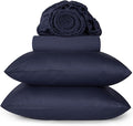 URBANHUT 800 Thread Count 100% Cotton Full Size Sheets, Luxury 4 Piece Full Bedsheets, Hotel Sheets Sateen Finish - Better Than Egyptian, 16" Elasticized Deep Pocket - Navy Blue