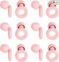 6 Pairs Soft Silicone Earplugs Reusable Noise-Reducing for Concerts, Sleep, Focus, Travel, Adjustable Size 28dB (SNR) Noise Reduction Pink