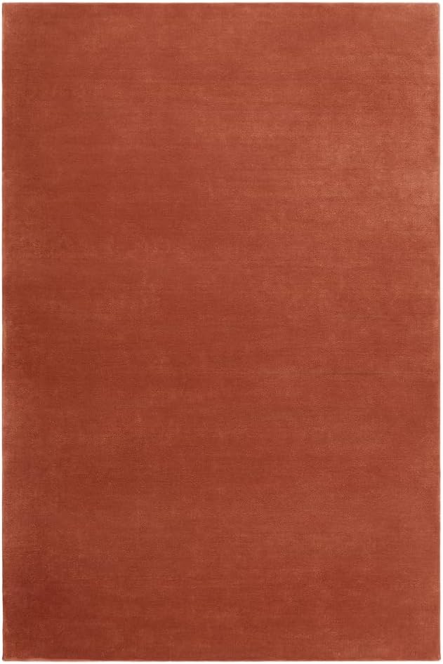 Hand-Tufted Wool Runner Area Rug – Soft Premium Wool Carpet for Living Room, Bedroom & Home Décor – 2.6X10 ft| Brick Red – Durable, Non-Slip Backing, Handcrafted Rug