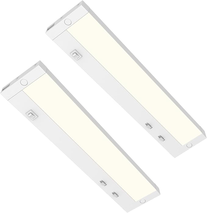 36 Inch Under Cabinet Lighting Plug in, 20W 120V 3 Color 3000K/4000K/5000K, 3 Brightness, Super Bright, Ultra Thin Under Counter Lights for Kitchen, Linkable LED Cabinet Light, White 2Pack