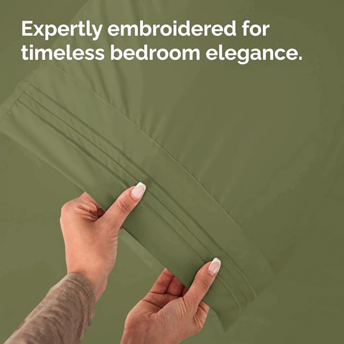 King Pillow Cases Set of 6 - Ultra Soft Hotel Quality Pillowcase Covers - Comfy. Cozy & Wrinkle Free - Shrink, Stain and Fade Resistant - Machine Washable Pillow Protectors - 6 Piece Set - Sage Green