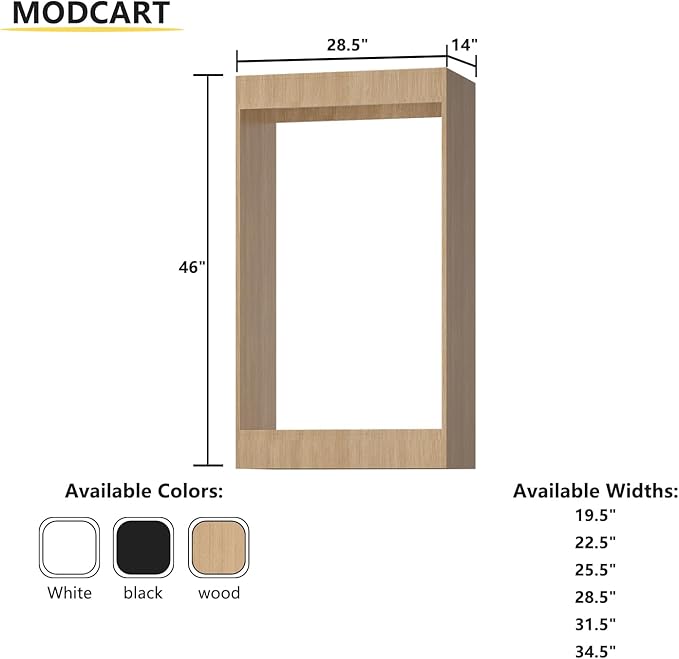 Double Hanging Closet Unit, Modular System Organizer With Storage for Walk In Closets, Clothing Rack Wardrobe for Hanging Clothes, Bedroom, Wood, 28.5"W