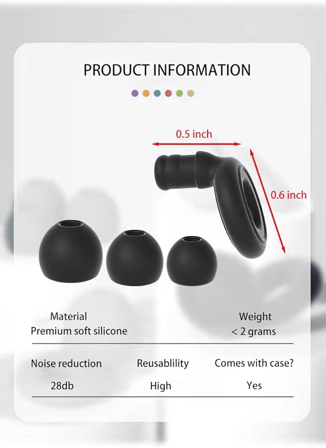 6 Pairs Soft Silicone Earplugs Reusable Noise-Reducing for Concerts, Sleep, Focus, Travel, Adjustable Size 28dB (SNR) Noise Reduction Pink