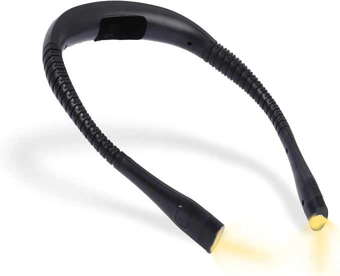 Book Light, 3-Color & 9-Brightness Reading Light, Bendable Neck Light, 80-hr Lasting Rechargeable Lamp, Perfect Book Light for Reading in Bed, Knitting, Camping (Black, Classic)