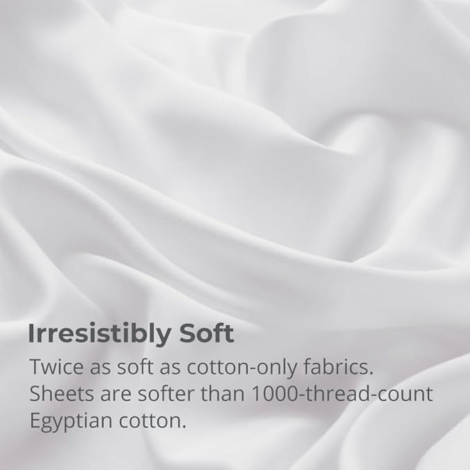 Cariloha Aloha Soft 2-Piece Sheet Set | White | Twin XL | Made from 100% Viscose derived from Bamboo | Introductory Sheet Line