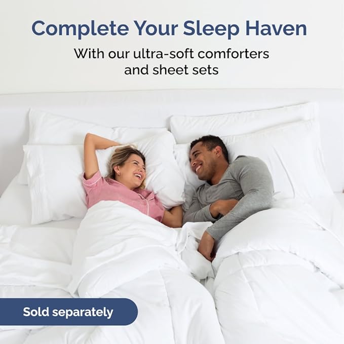 Wrap Around Dust Ruffle Bed Skirt - Denim Blue - for Full Size Beds with 15 Inch Drop - Elastic Strap - Adjustable Pleated Bedskirt with Brushed Fabric and Wrinkle Free - for Women, Men, Kids & Teens