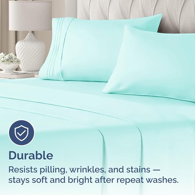 Queen Pillow Cases Set of 2 - Ultra Soft Hotel Quality Pillowcase Covers - Comfy, Cozy & Wrinkle Free - Shrinkage, Stain & Fade Resistant - Machine Washable Pillow Protectors - 2 Piece Set - Spa Blue
