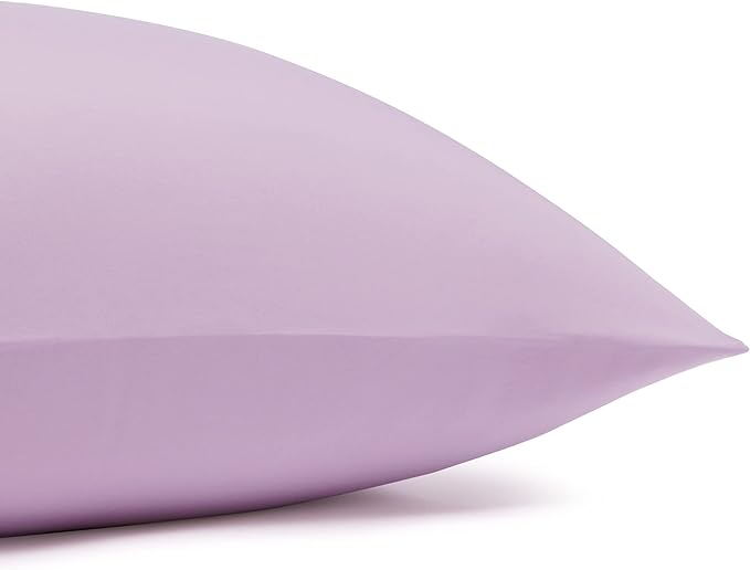 Amazon Basics Lightweight Super Soft Easy Care Microfiber 4 Piece Bedsheets Set with 14-Inch Deep Pockets, Queen, Frosted Lavender, Solid
