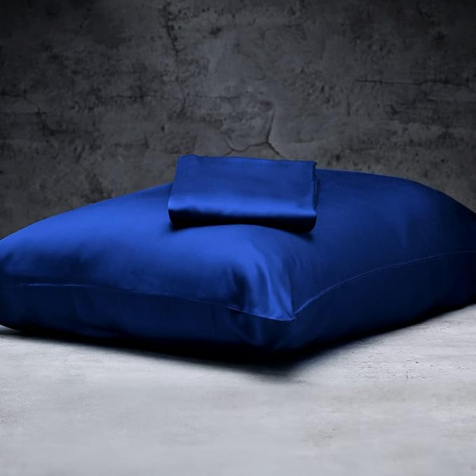LUXOME 100% Rayon (Viscose) from Bamboo Pillowcase Set (Standard/Queen) | 400 Thread Count | Moisture-Wicking | Envelope Closure | Sapphire