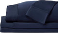 SHEEX - Original Performance Sheets Set (Full) Navy - Cooling Sheets - Moisture Wicking - 1 Flat Cooling Sheet, 1 Fitted Cooling Sheet, 2 Pillow Covers - Wrinkle Free - Sleep Aid