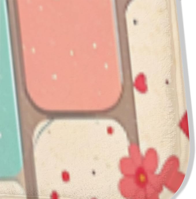 Machine Washable 3' x 5' Bohemian-Style Area Rug, Pink Floor mat, Suitable for bedrooms, Girls' Room Bedside, Living Room, Dining Room, Office, Non-Slip Low-Pile Printed Modern Floral Carpet
