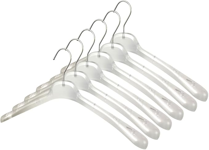 All Hung Up Hangers Plastic Coat Hangers, Clothes Hangers (Smokey Clear, 36pk)