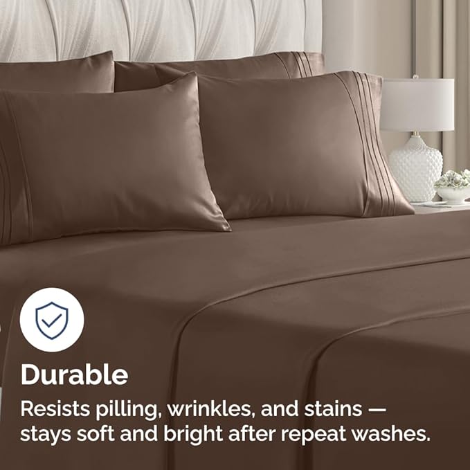 Queen Pillow Cases Set of 8 - Ultra Soft Hotel Quality Pillowcase Covers - Comfy & Wrinkle Free - Shrink, Stain and Fade Resistant - Easy-Care, Machine Washable Pillow Protectors - 8 Pcs Set - Brown