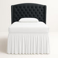 Cottingon Dorm Bed Skirt Twin XL 42" with Split Corners, 100% Microfiber Soft and Stylish, College Room Essential, Extra Long Dust Ruffle for Extended Beds, White