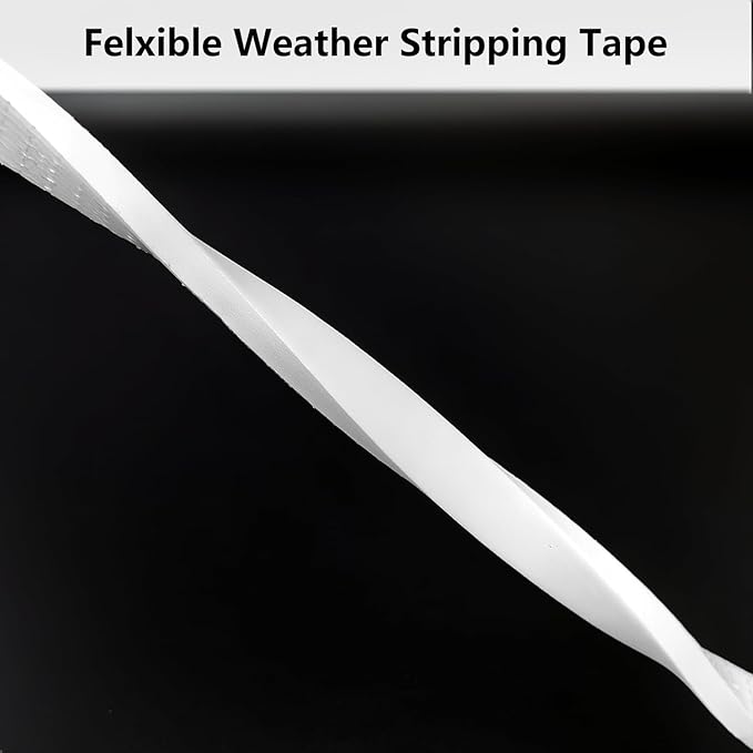 Weather Stripping Door Seal Strip, Strong Adhesive, Weatherproof, Reduce Noise, Gap Filler, Foam Insulation Tape for Doors and Windows, White, 1 in x 1/4 in x 13 Ft