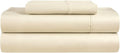 CHATEAU HOME COLLECTION 400 Thread Count Cotton Bed Sheets Twin XL Size Bed Set Fits Upto 17" Twin XL Matress, 3 Piece Soft Sateen Weave Machine Washable Luxury Beige Bedding- Ivory