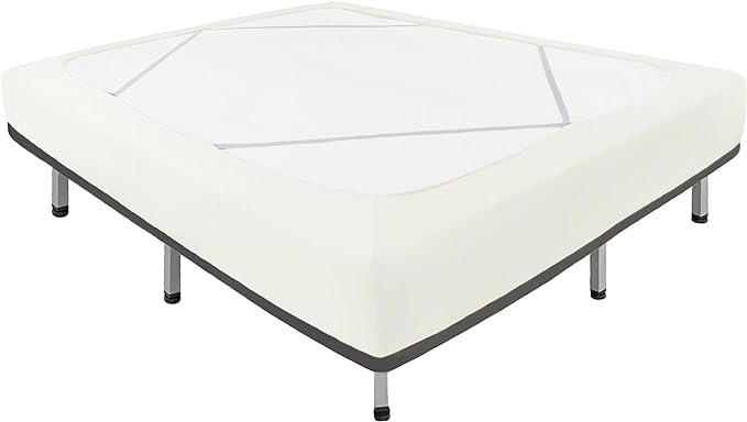 Biscaynebay Decorative Box Spring Cover Twin & Twin XL Size, Ivory Luxurious Jersey Knitting Stretchy Wrap Around 4 Sides Bed Skirt for Home/Hotels, Easy Fit Wrinkle Free Machine Washable