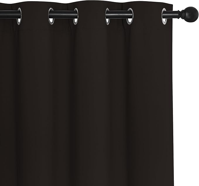 NICETOWN Sliding Door Window Treatment Blackout Patio Door Curtain Panels, Privacy Thermal Drapes for Bedroom Living Room Department with Grommet Top (Toffee Brown, W66 x L110)