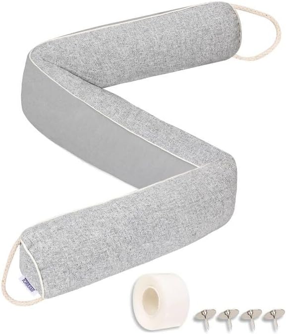 TORRAMI Under Door Draft Stoppers 38 Inch, Heavy Triangle Stop Draft Block Cold Air/Wind/Breeze Noise Blocker Door Sweeps Weather Stripping Bottom Seal Light Gray