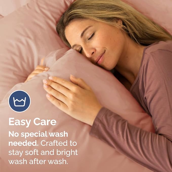 Queen Pillow Cases Set of 4 - Ultra Soft Hotel Quality Pillowcase Covers - Comfy, Cozy & Wrinkle Free - Shrinkage, Stain and Fade Resistant - Machine Washable Pillow Protectors - 4 Piece Set - Mauve