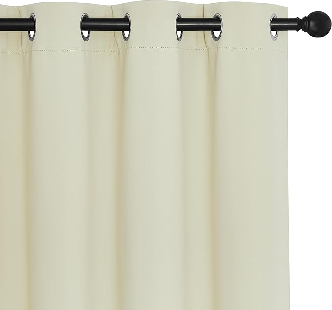 NICETOWN Bedroom Curtain Room Darkening Drapery 102 inches Length - Home Fashion Thermal Insulated Grommet Room Darkening Curtain for Living Room (Beige, 1 Panel, 52 x 102 inches)