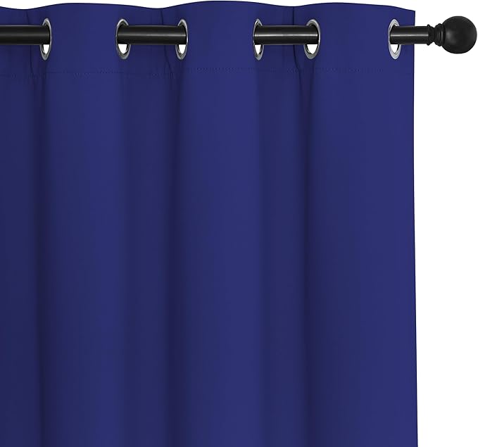 NICETOWN Blackout Drapery Curtain Panel 90 inches Long - Window Treatment Thermal Insulated Grommet Blackout Curtain/Drape for Bedroom Living Room (Navy Blue, 1 Panel, 46 by 90 inches)