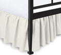 Ruffled Bed Skirt with Split Corners, Ivory, Full 16 Inch Drop Bedskirt, Hotel Quality Brushed Microfiber Wrinkle Free Dust Ruffle Bed Skirt Full Size