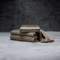 LUXOME Luxury Sheet Set | 100% Rayon (Viscose) from Bamboo | Twin Size - Truffle | Deep Pockets | 3-Piece Set (Fitted, Flat, Pillowcase)