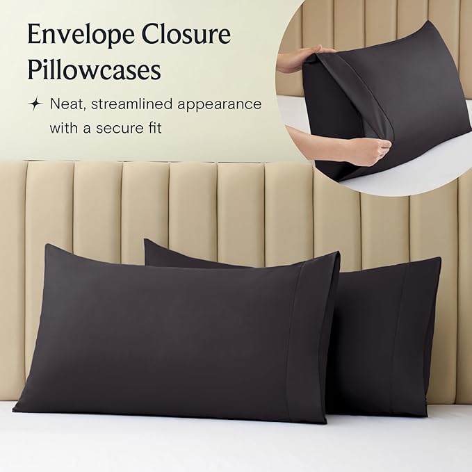 LuxClub 3 PC Twin Sheet Set, Deep Pockets Wrinkle Free Cooling Bed Sheets Hotel Bedding for Women, Men, Kids & Teens, Includes 1 Fitted Sheet, 1 Flat Sheet and 1 Pillowcase-Silky Soft Black