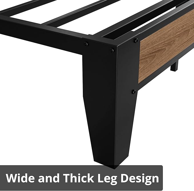 LIKIMIO King Bed Frames, Storage Headboard with Charging Station, Solid and Stable, Noise Free, No Box Spring Needed, Easy Assembly, Wood and Cream