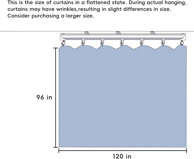 Room Divider Ceiling Mounted Curtains Track Sets Extra Wide Blackout Curtain Flexible Tracks for Bedroom Privacy Partition Separator, 1 Panel Grey Drape and White Rail, W10 x H8ft