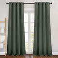 NICETOWN Dark Mallard Curtains 96 inches Long, Grommet Thermal Insulated Blackout Curtains Privacy Window Treatments for Boys Room/Living Room, W46 x L96, 2 Panels
