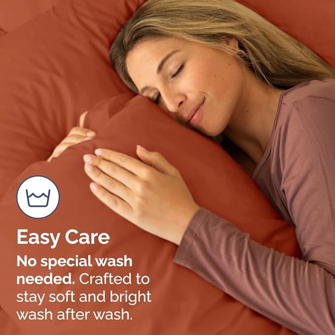 King Pillow Cases Set of 2 - Ultra Soft Hotel Quality Pillowcase Covers - Comfy, Cozy & Wrinkle Free - Shrinkage, Stain & Fade Resistant - Machine Washable Pillow Protectors - 2 Piece Set - Terracotta