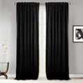 StangH Black Velvet Curtains - Premium Blackout Drapes for Bedroom, Heavy Soft Curtains with Light Blocking, Classic Black Home Decor, W52 x L100, 2 Panels