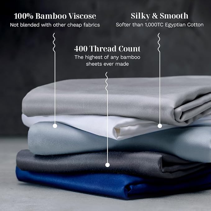 LUXOME Luxury Sheet Set | 100% Rayon (Viscose) from Bamboo | Split King - Truffle | Deep Pockets | 5-Piece Set (2 Fitted, Flat, 2 Pillowcases)