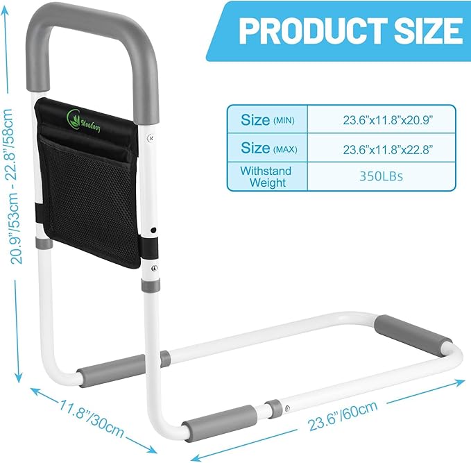 Moodooy Bed Rails for Elderly Adults Safety,Bed Rail for Seniors,Bed Rails for Queen,Bed Safety Rail for Elderly Adult,Bed Safety Rail with Strap,Adjustable Bed Rail for Elderly,Couch Rail,Sofa Rail