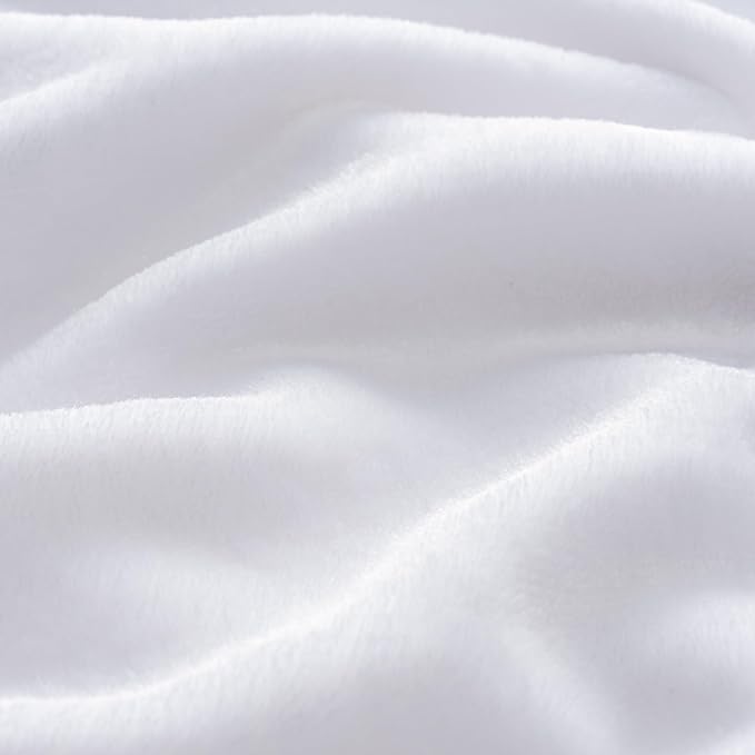 Luxury Fleece Warm Throw Blanket, Soft Lightweight Velvety Plush Throw for Couch and Bed, Cozy Comfy for All Seasons(True White, 50×70 Inches)