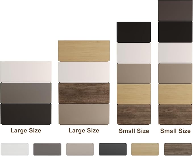 Stackable Storage Drawers, Wooden Drawer Storage Organizer, Modern Nightstands with Wooden Drawers, Small Storage Cabinet, Modular Design, Available in 2 Sizes for Versatile Use Walnut Small
