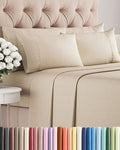 Full 6 Piece Sheet Set - Cooling, Comfy & Breathable - Hotel Luxury Bedding, Includes Fitted Sheet for Women, Men, Kids and Teens - 1 Flat, 1 Fitted Sheet, 4 Pillowcases with Deep Pockets - Wheat