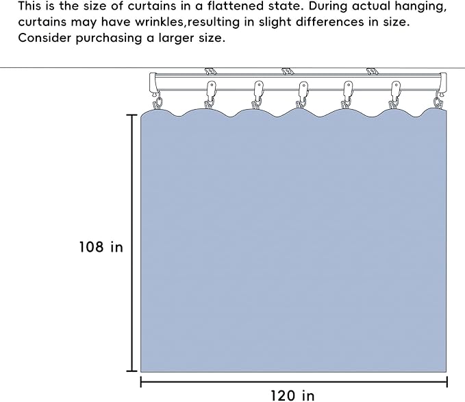 Room Divider Curtains Total Blackout Privacy Curtain Panel Room Thermal Insulated Noise Reduction Curtains for Bedroom Window Living Room Ceiling Track Curtain W 10 ft × H 9 ft White