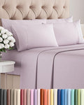 Cal King 6 Piece Sheet Set - Cooling & Breathable - Hotel Luxury Bedding, Includes Fitted Sheet for Women, Men, Kids & Teens - 1 Flat, 1 Fitted Sheet, 4 Pillowcases w/Deep Pockets - Light Lavender